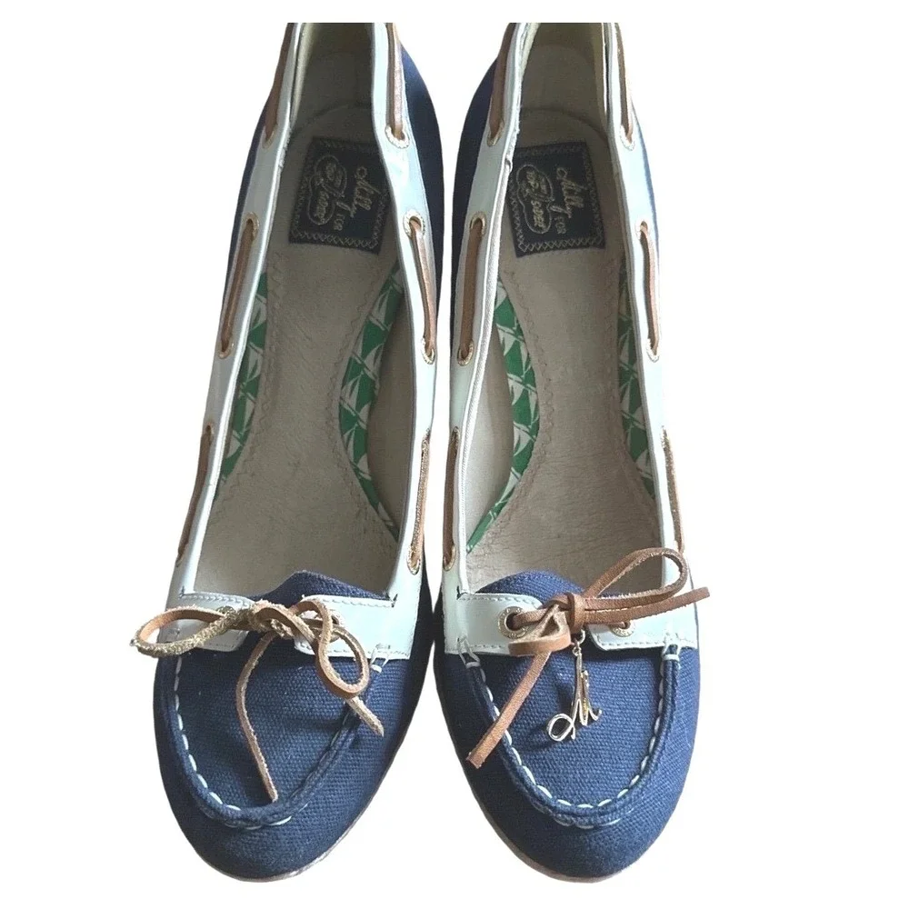 Milly Sperry Top-Sider Rope Platform Block Heel Pumps Coastal Chic Size 10